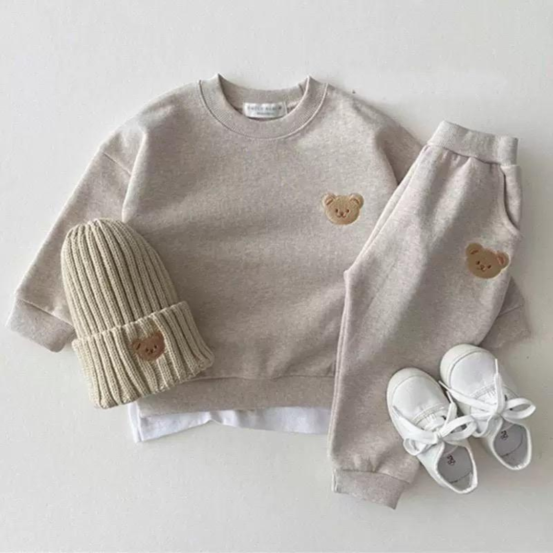 Bear Embroidered Top & Pants Set