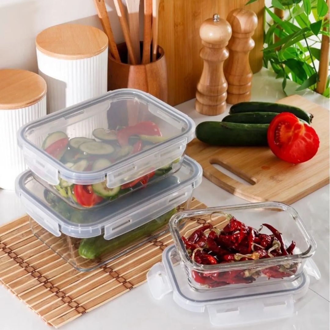 Glass Sealed Locked Lid Storage Container 