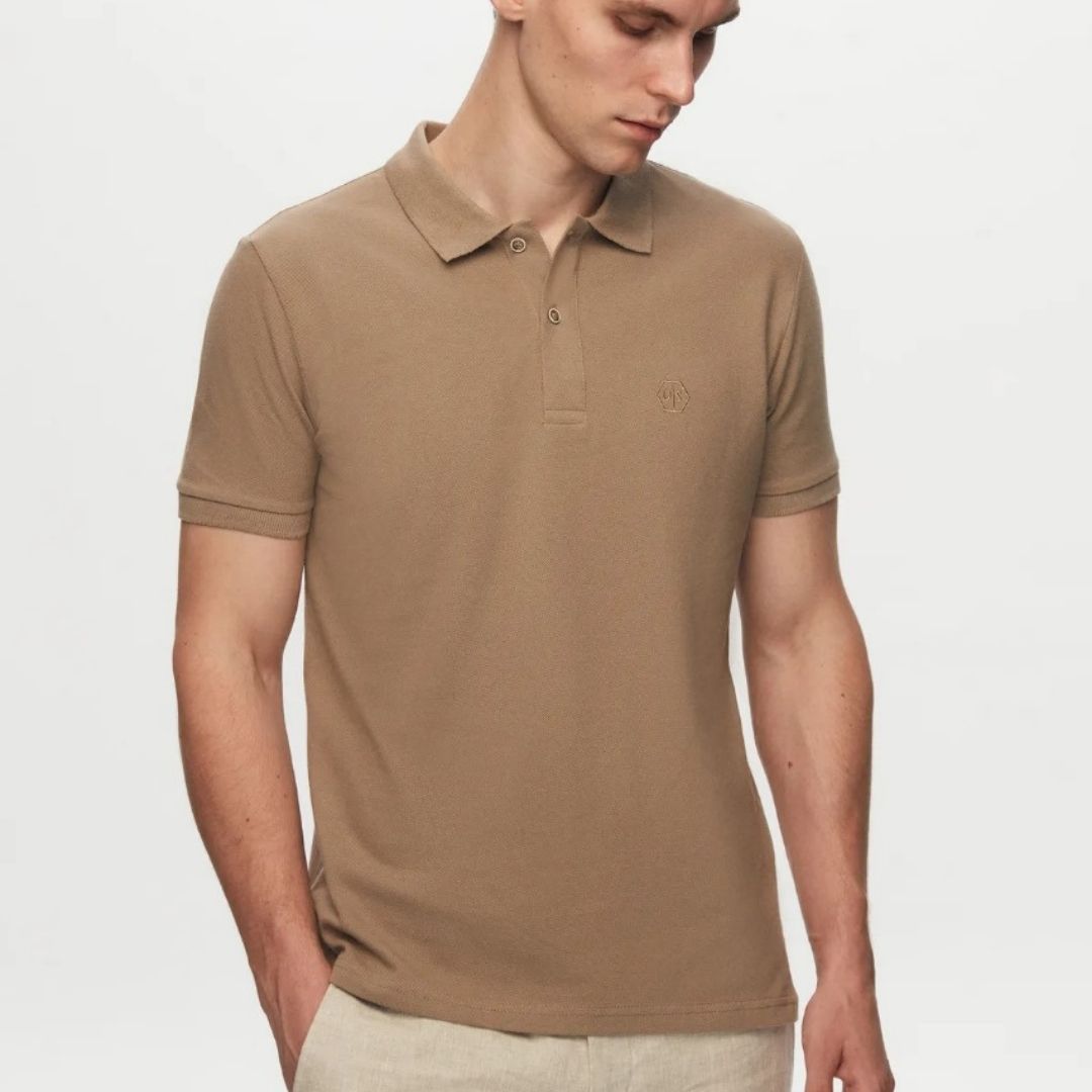 Regular Fit Polo Neck Embroidered T-Shirt