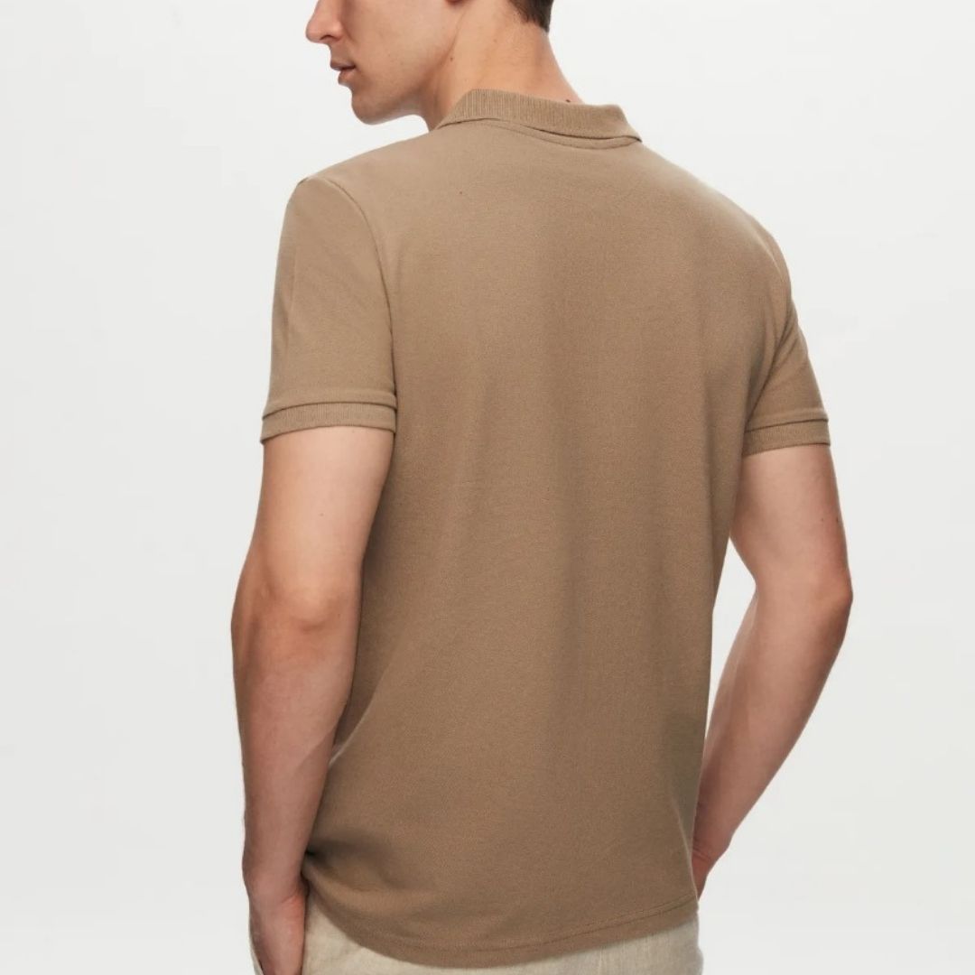 Regular Fit Polo Neck Embroidered T-Shirt