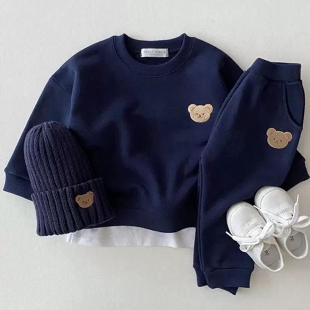 Bear Embroidered Top & Pants Set