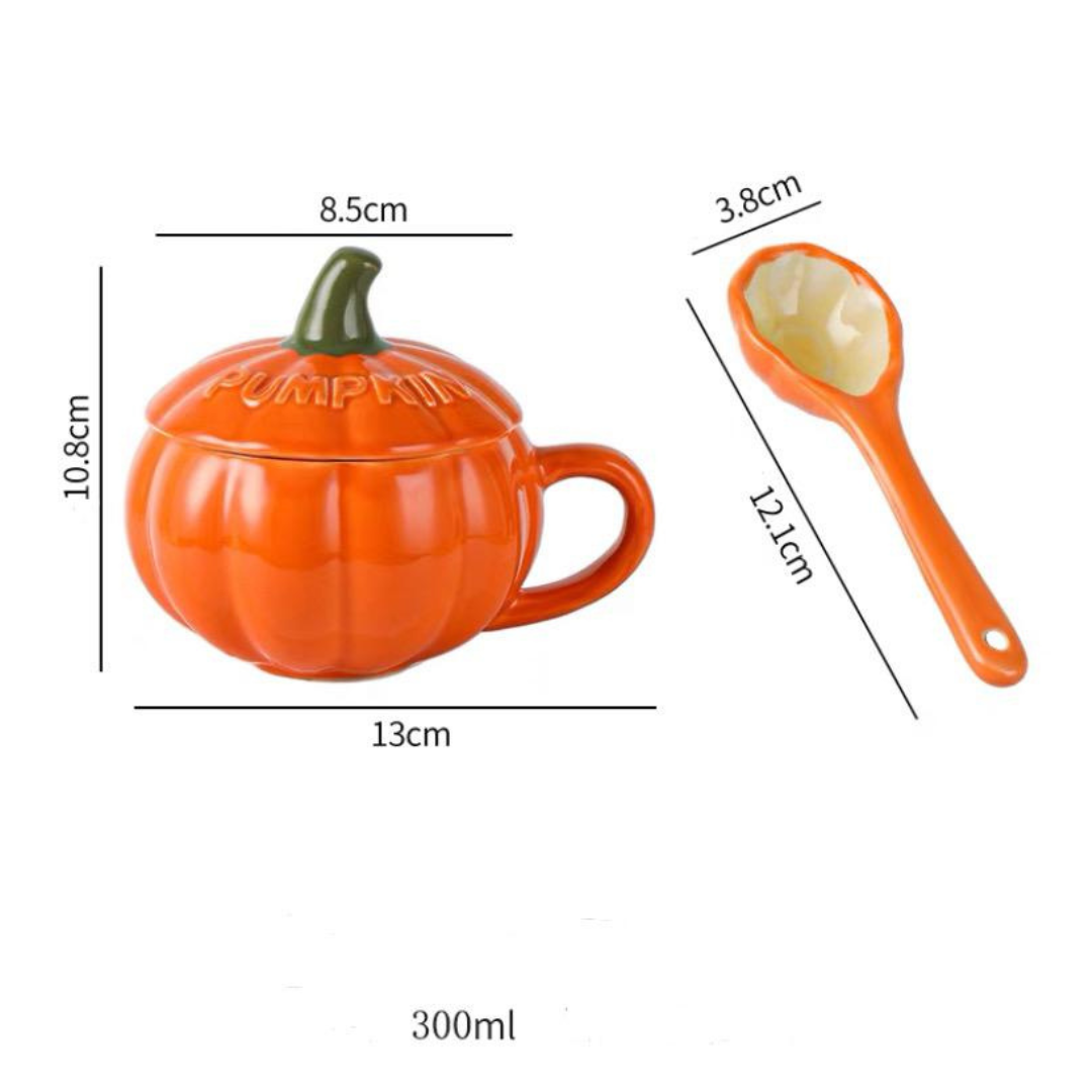 Orange pumpkin soup bowl set