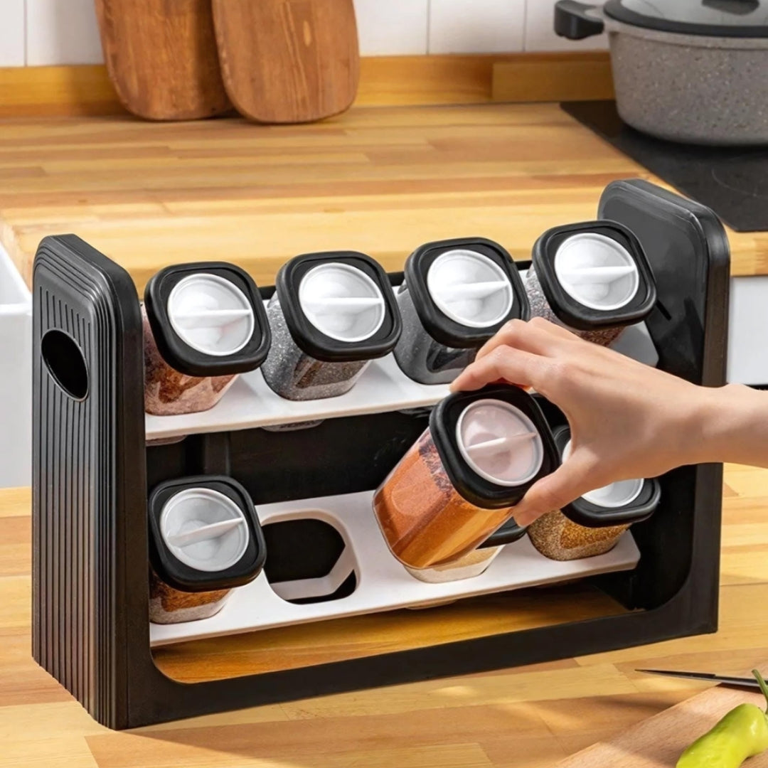 The 8 pcs stand spice rack