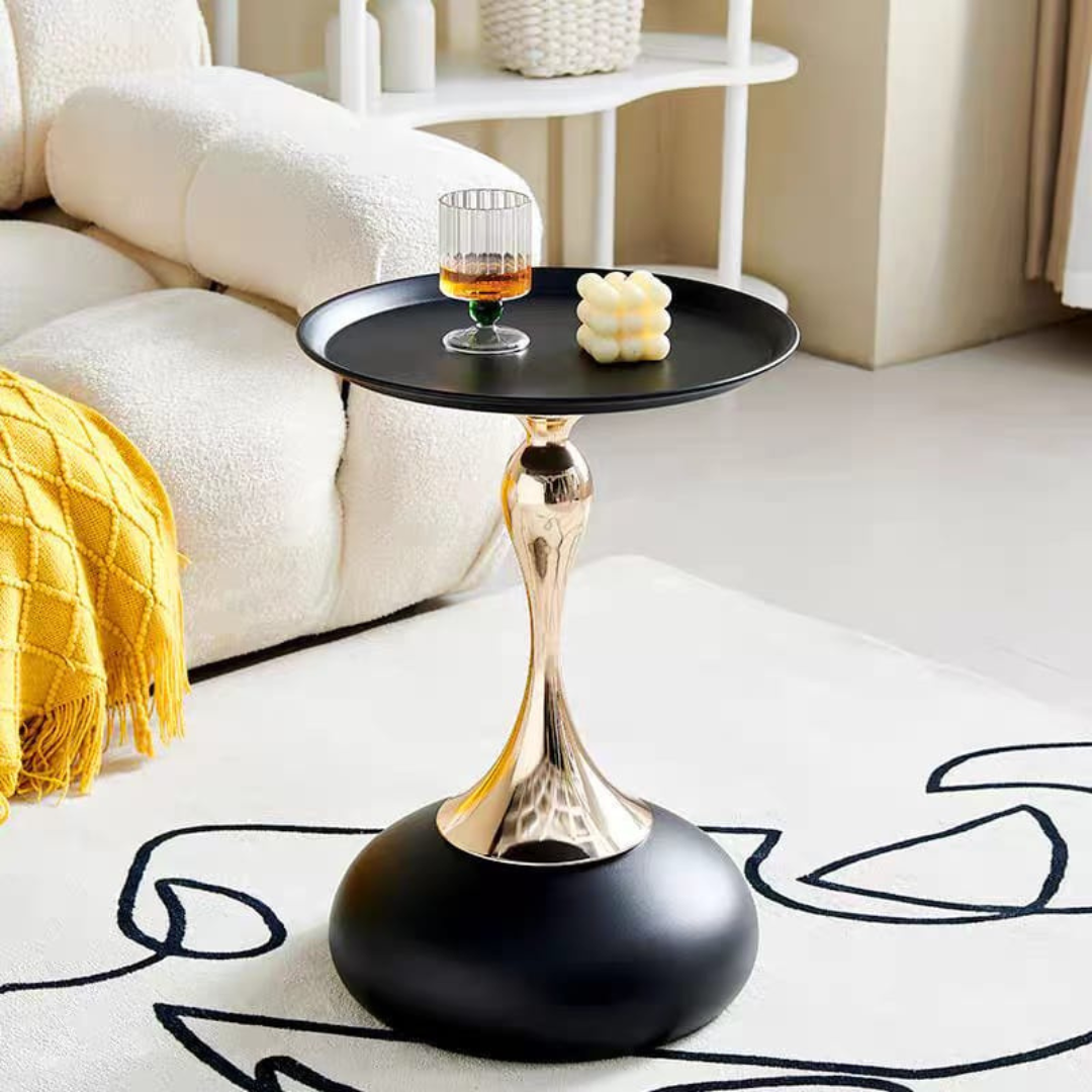 The metallic coffee table