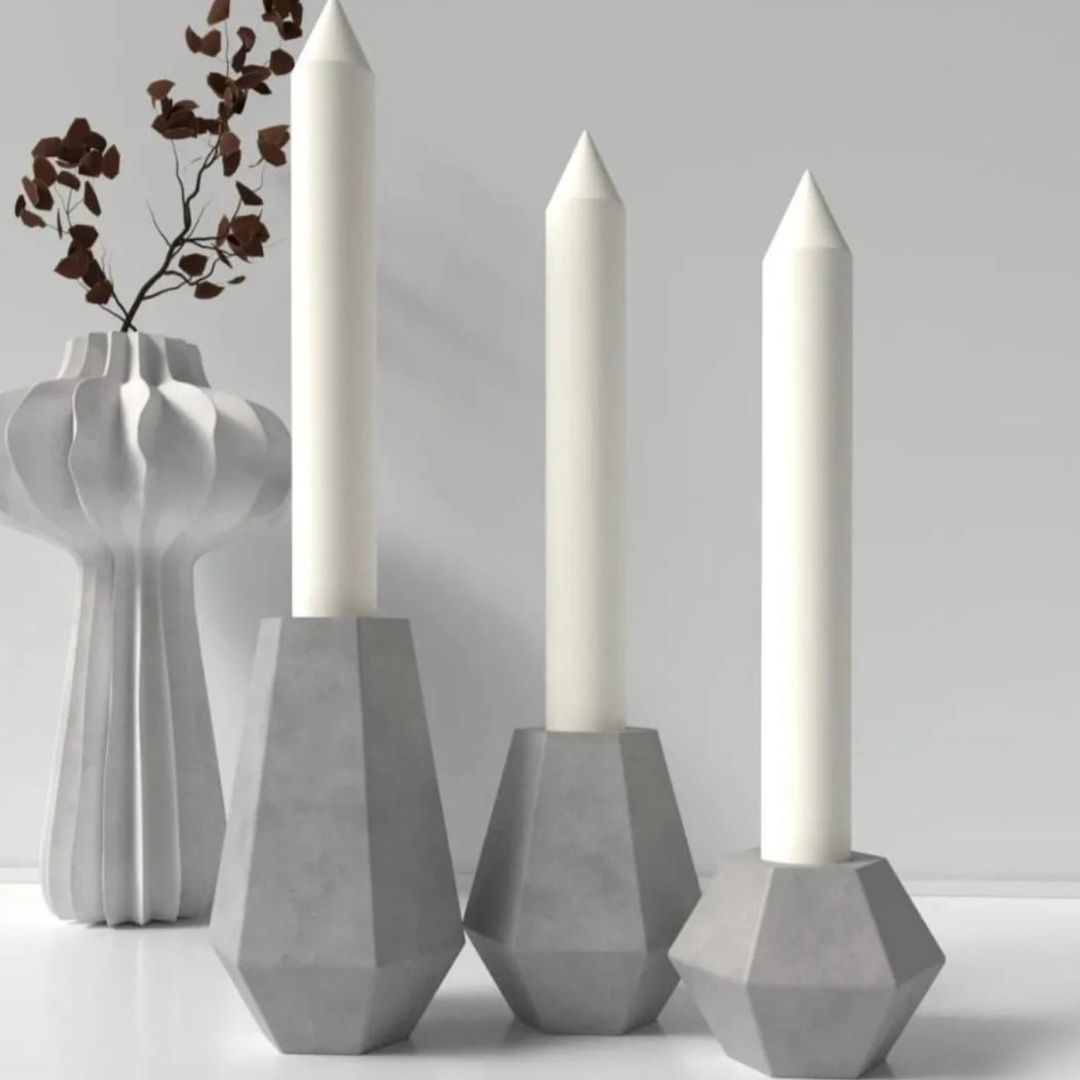 Geometric candle holders