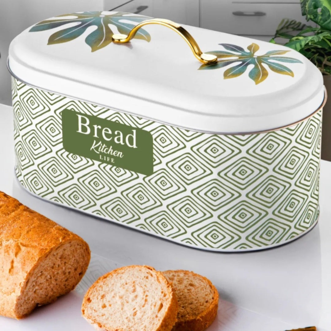 Leaf metal bread box