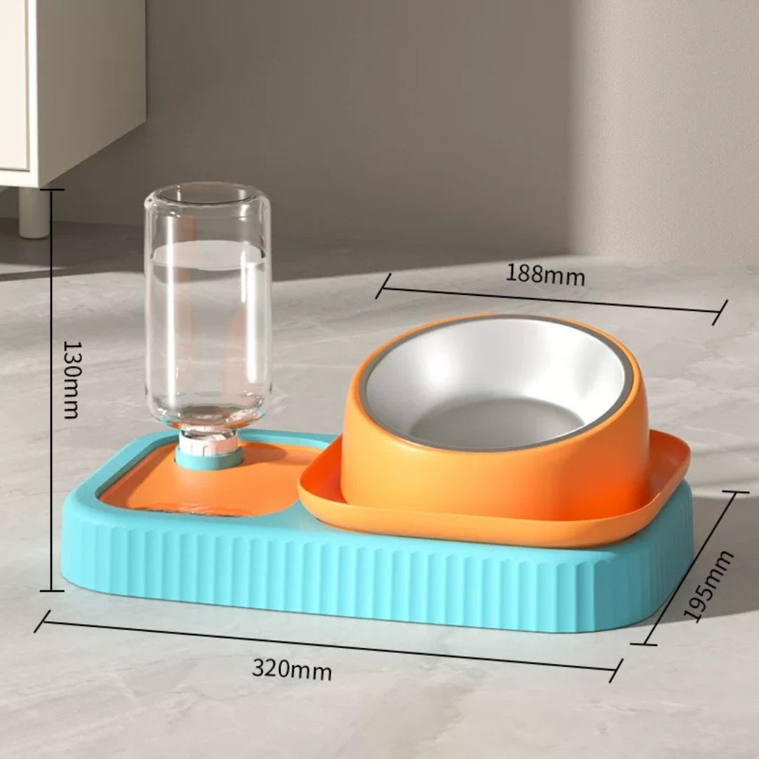 Colored Pet Bowl With Water Dispenser