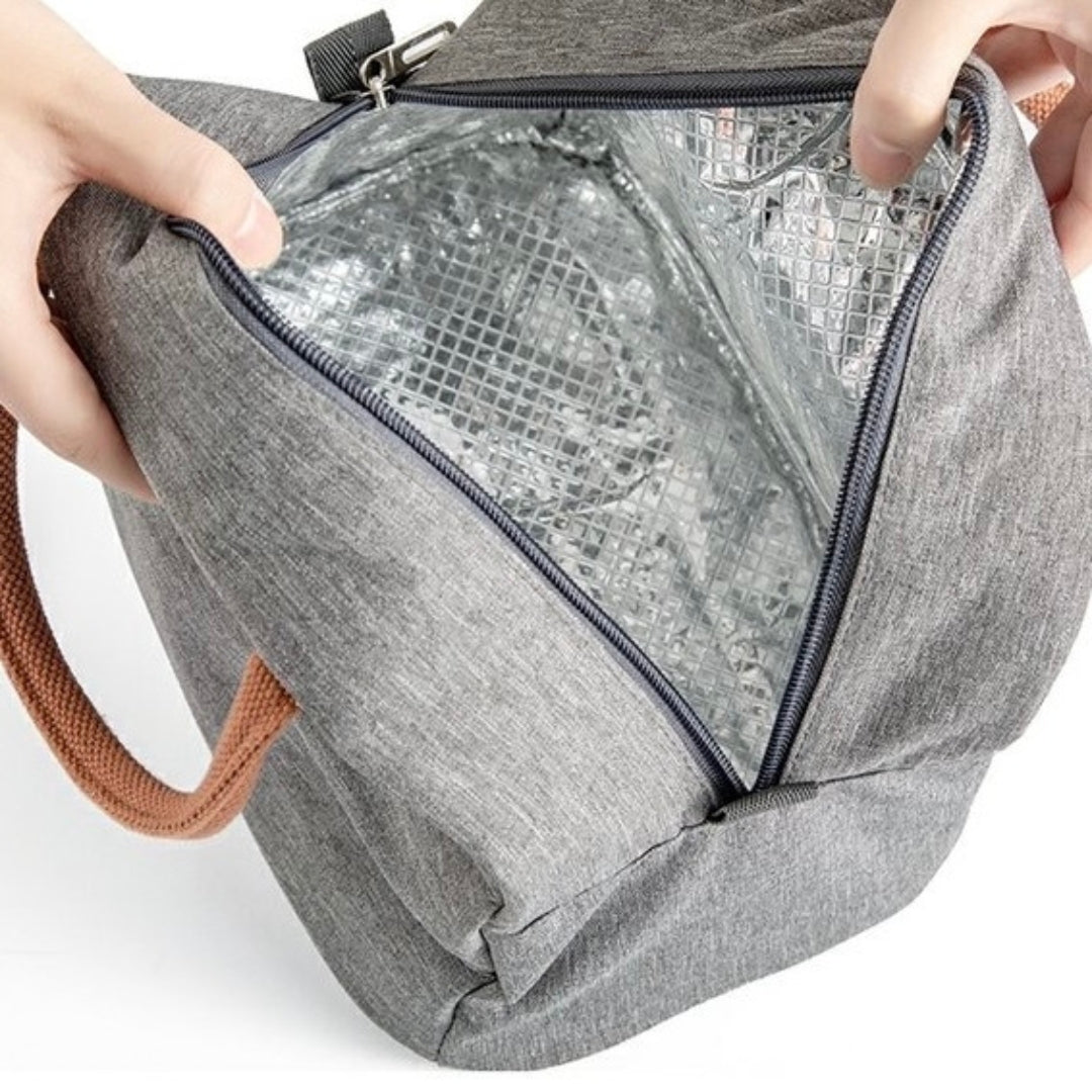 Insulated Grey Lunch Bag