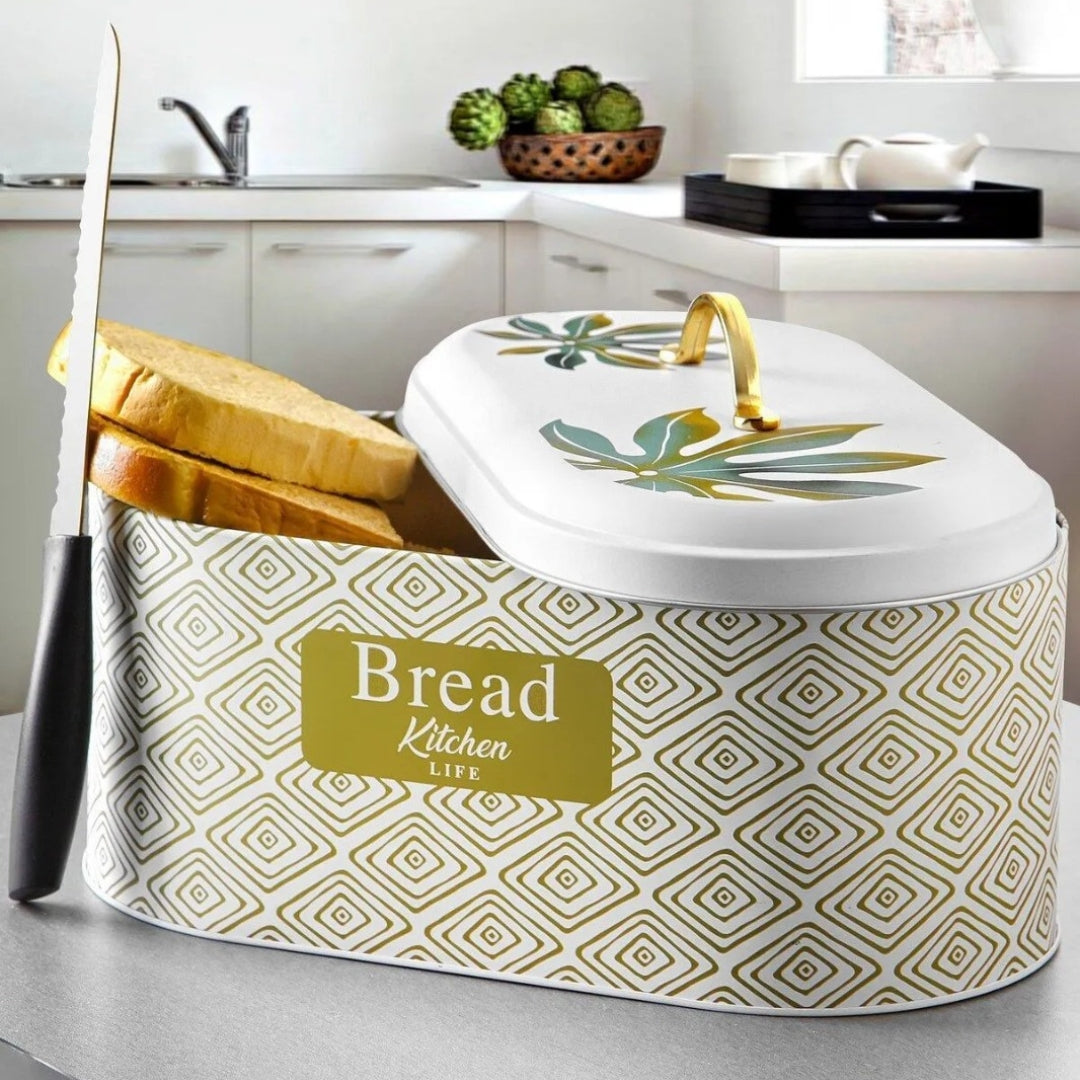 Leaf metal bread box