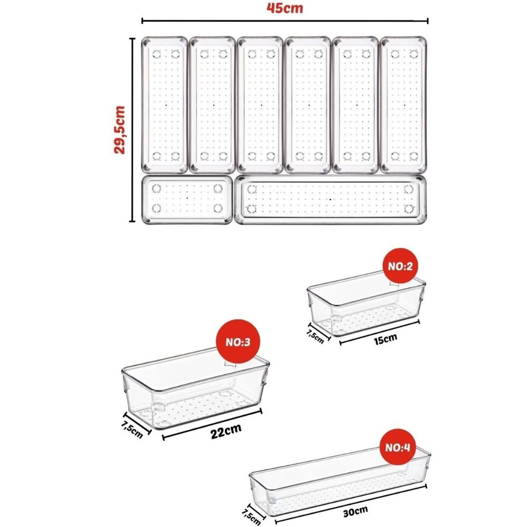 The 8 pcs drawer organizer