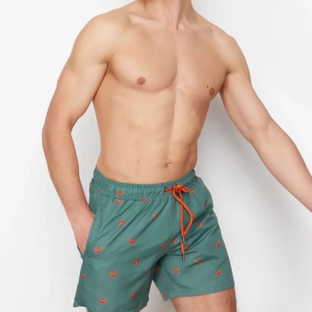 Green Patterned Swimwear