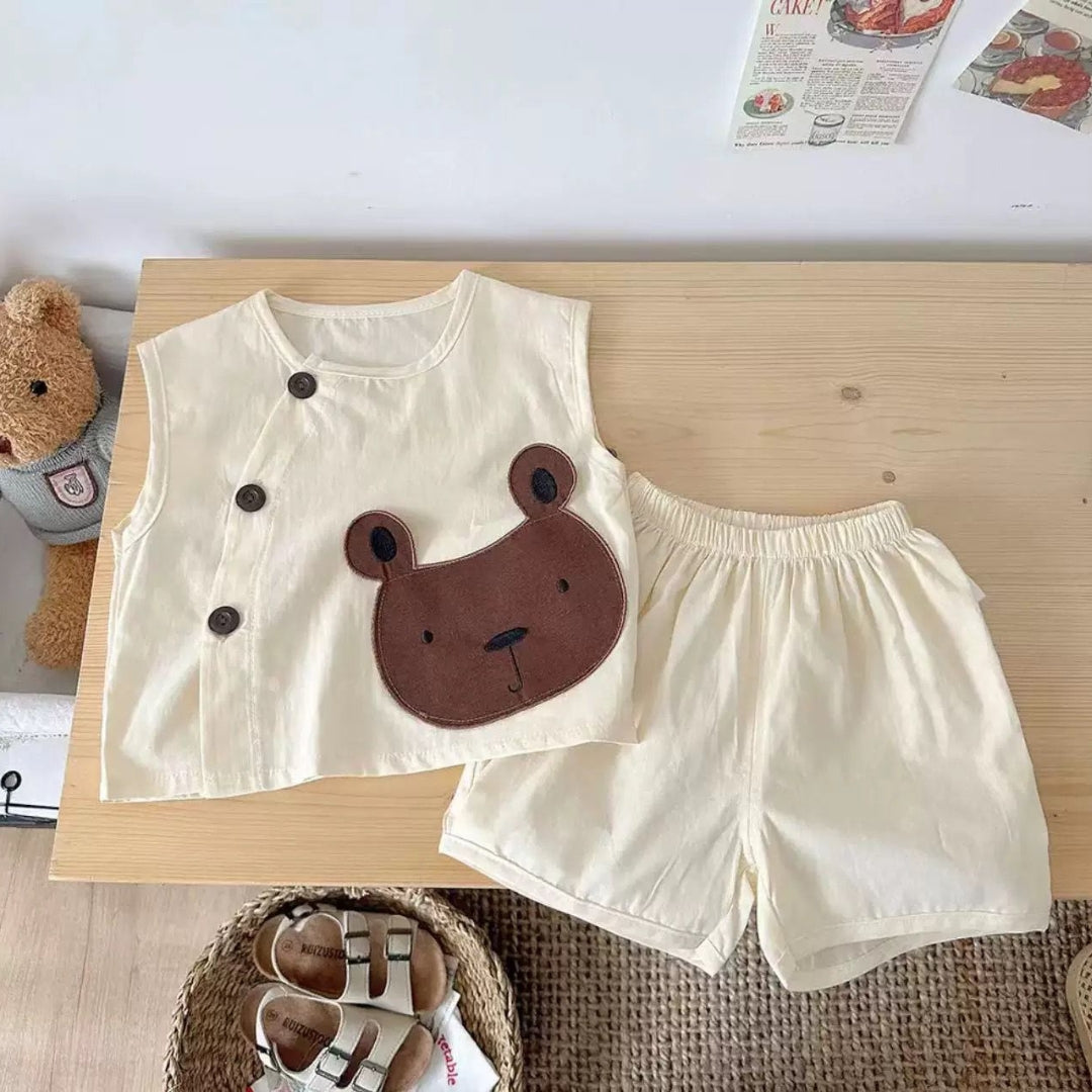 Bear Buttoned Set