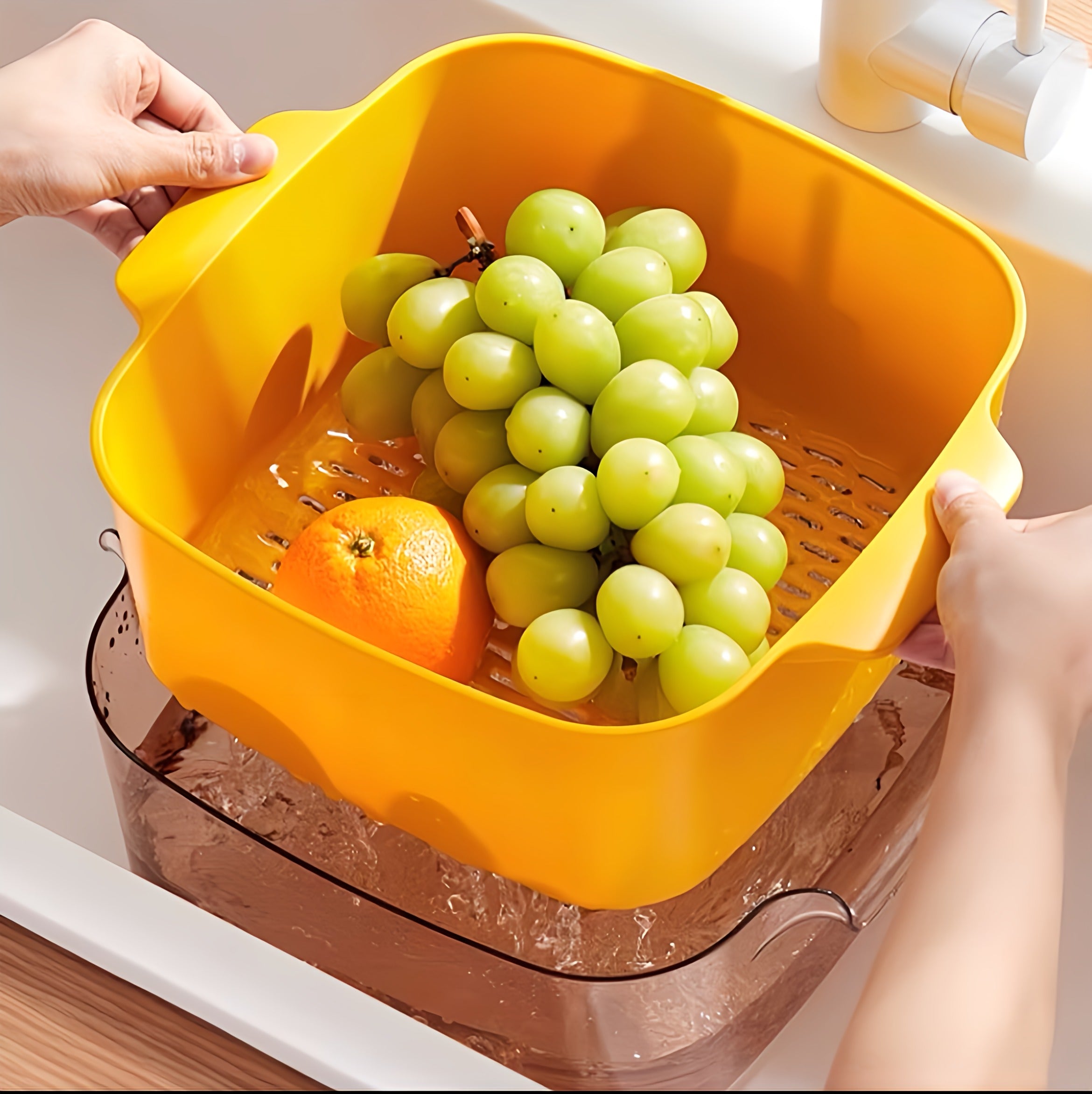 Double draining basket