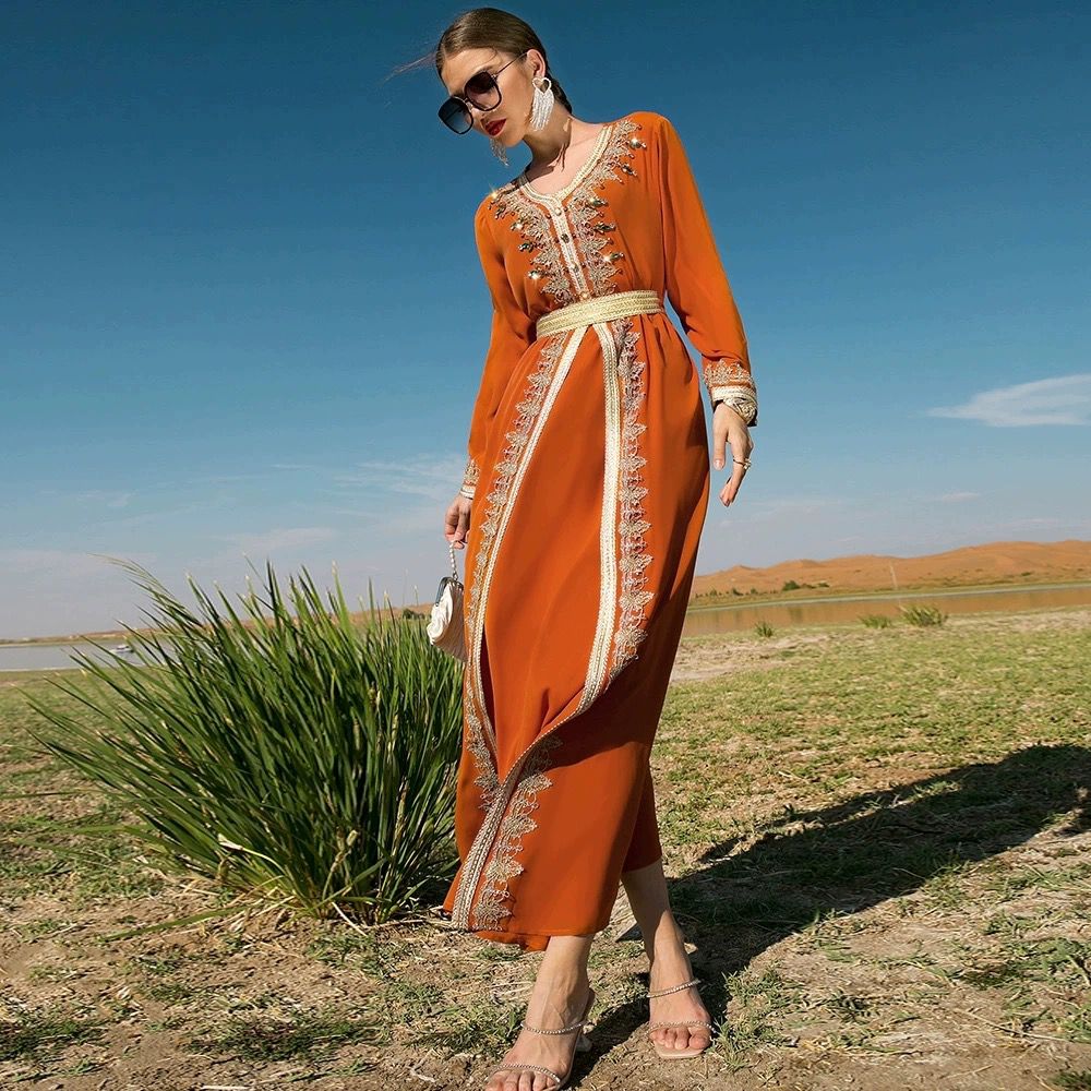 Orange Abaya Dress