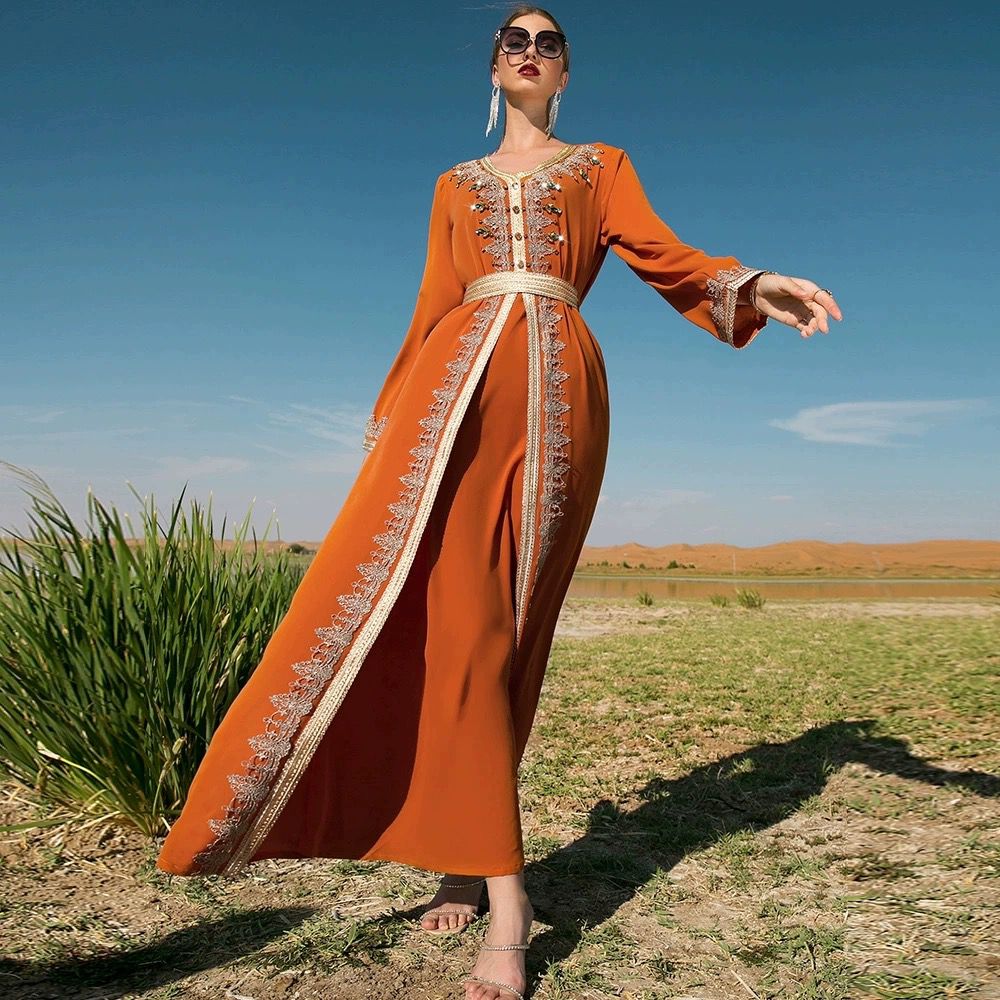 Orange Abaya Dress