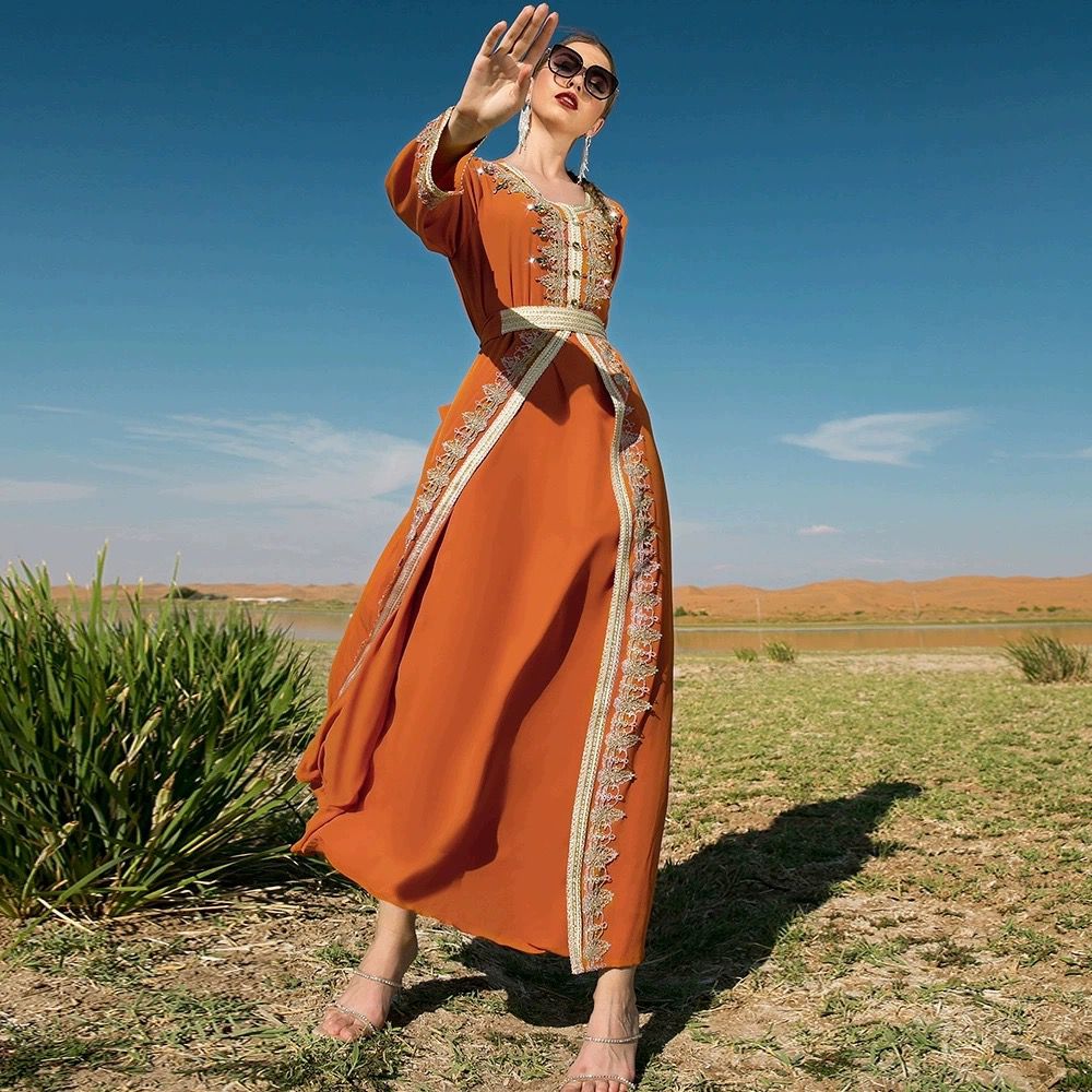 Orange Abaya Dress