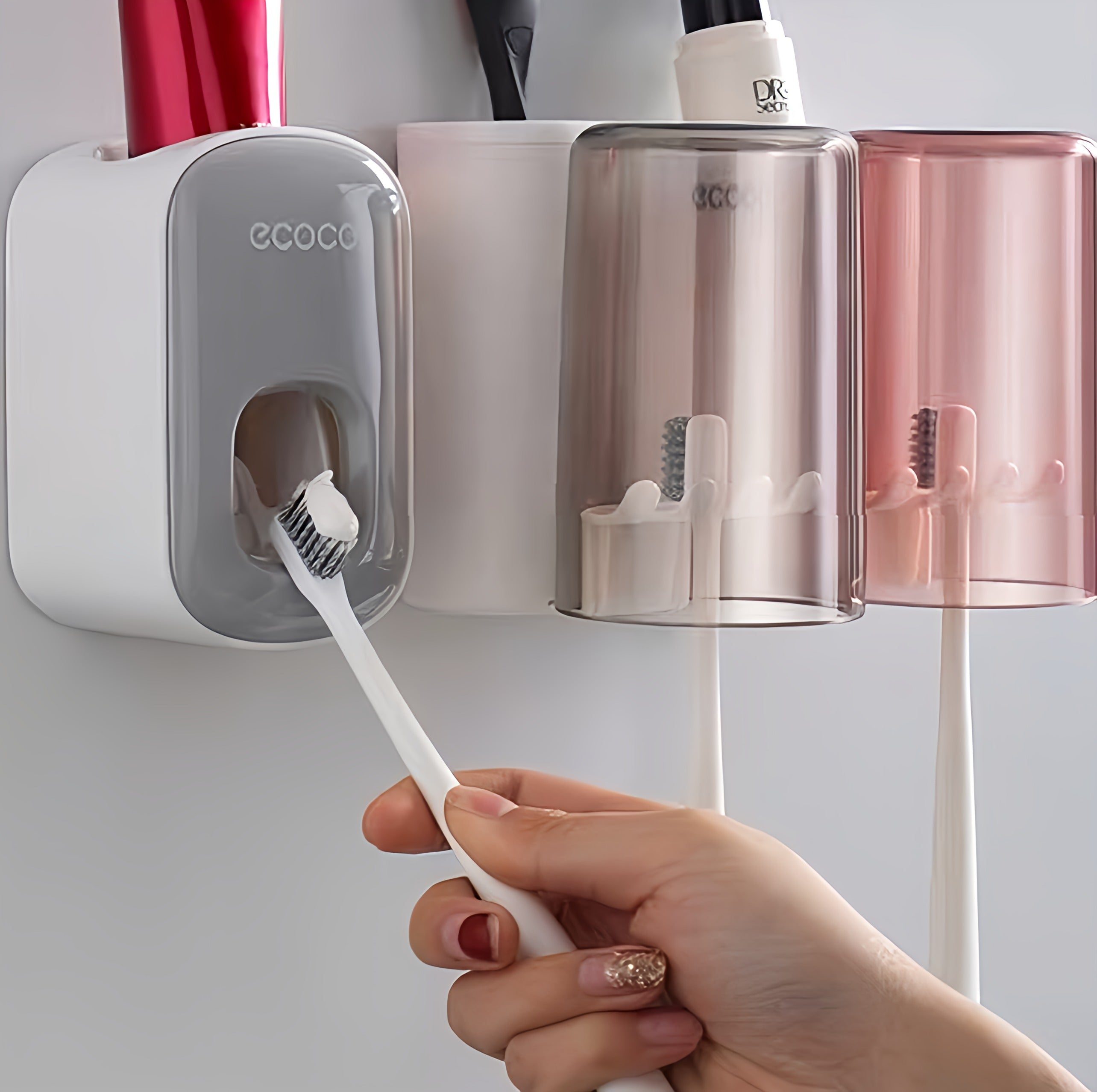 Ecoco Toothpaste Dispenser with Cups