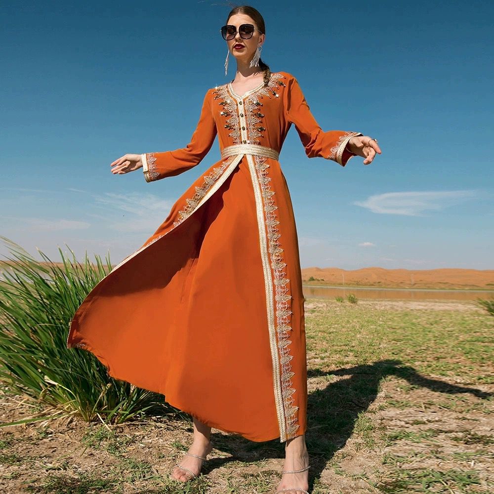 Orange Abaya Dress