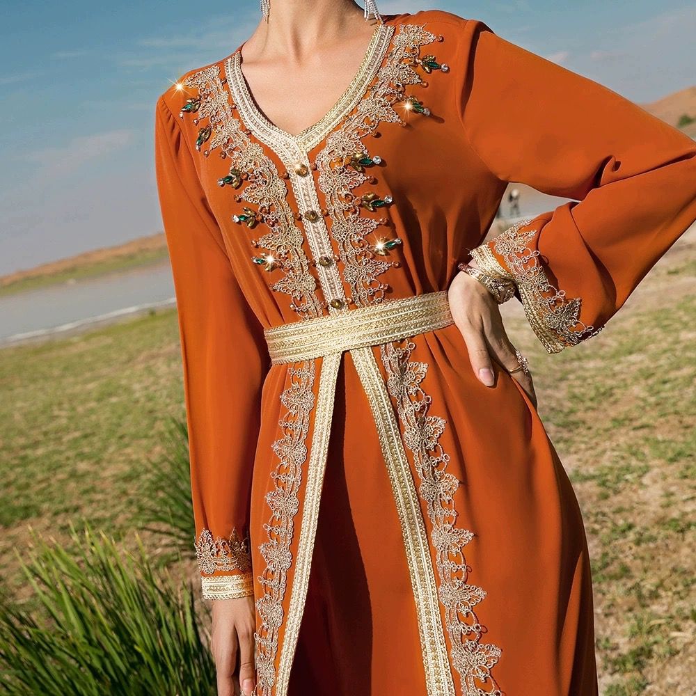 Orange Abaya Dress