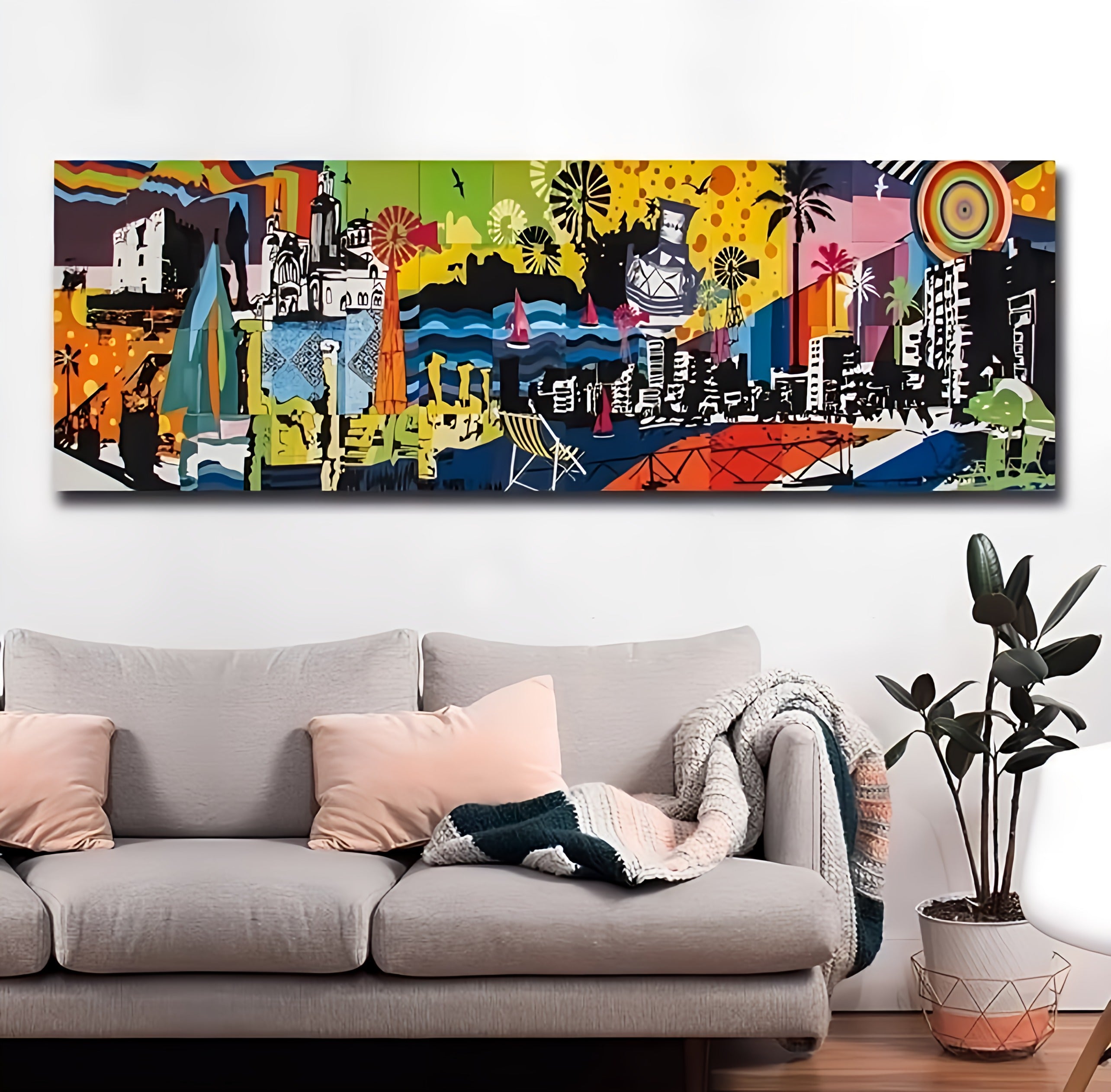 Abstract City Landscape Canvas