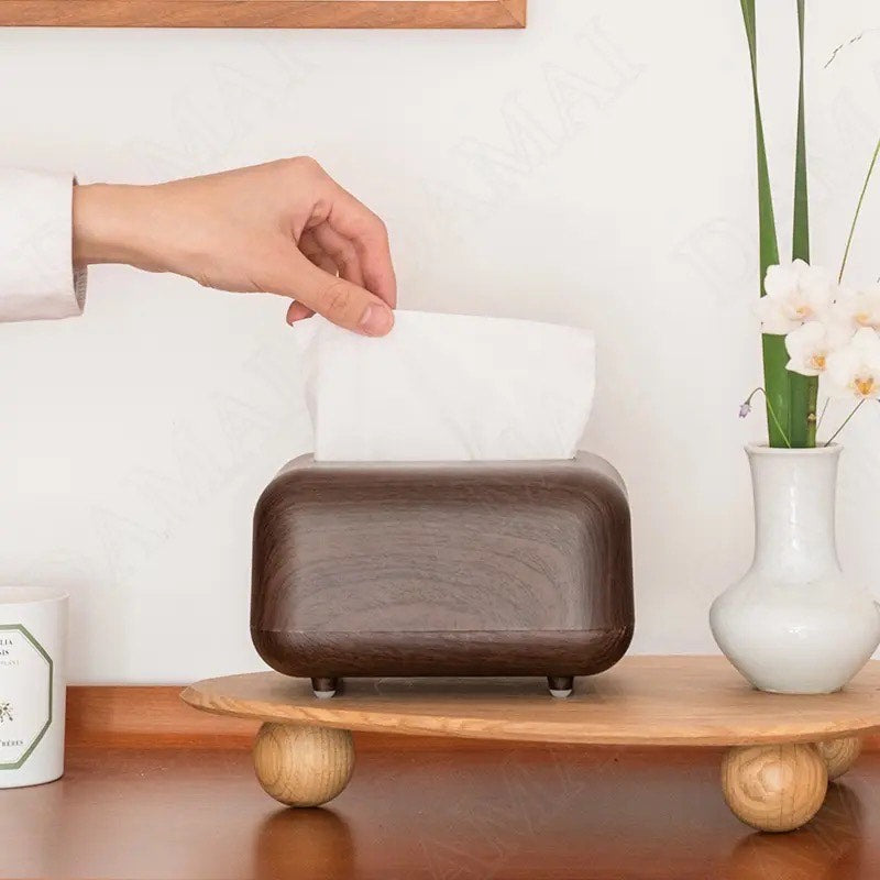 Glossy Wooden Tissue Box