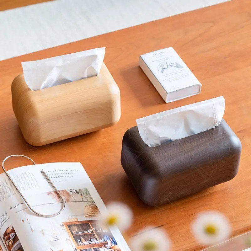 Glossy Wooden Tissue Box