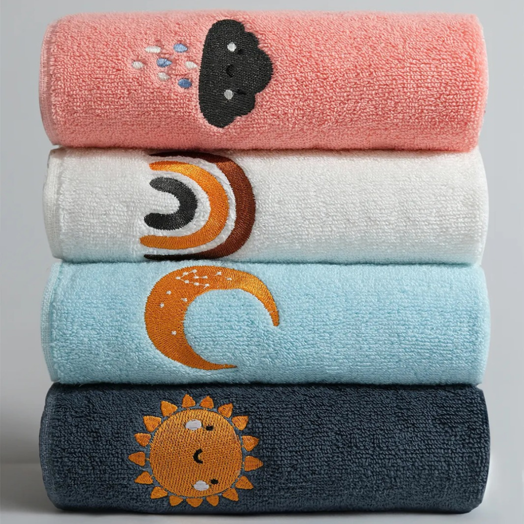 The Embroidered 4 Hand Towels Set