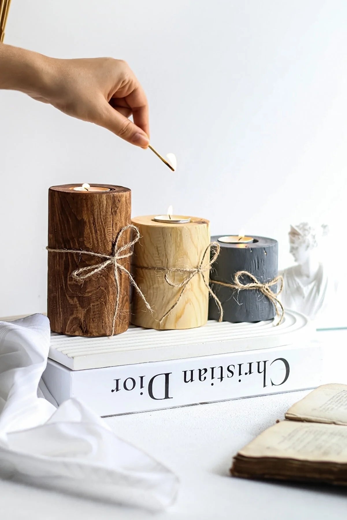 Wooden Candle Holders