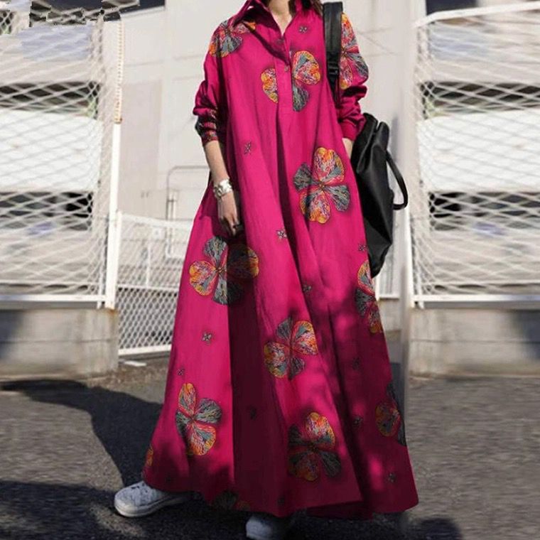 Spring Colorful Long Abaya Dress