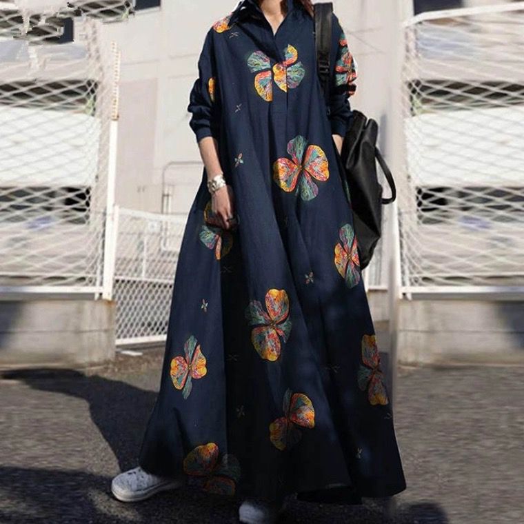 Spring Colorful Long Abaya Dress