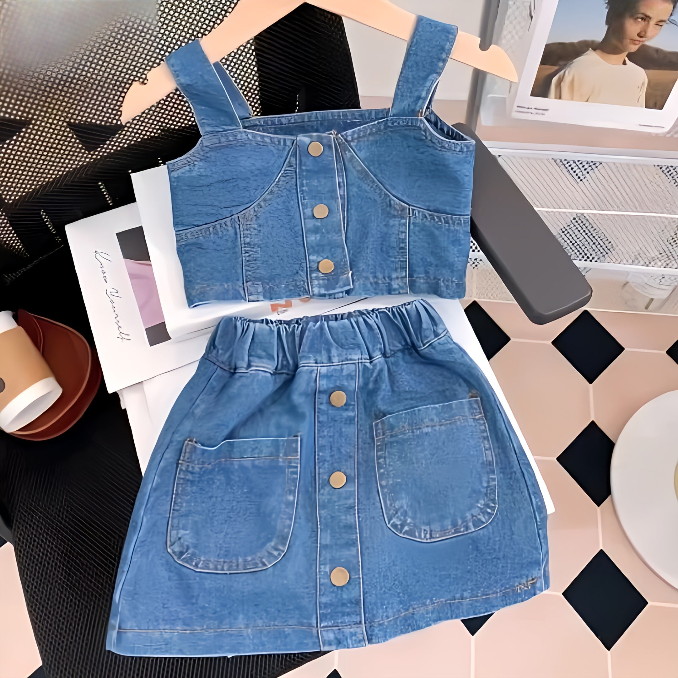 Denim Cropped Set