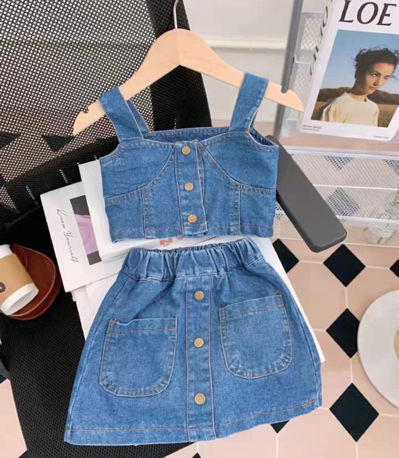 Denim Cropped Set