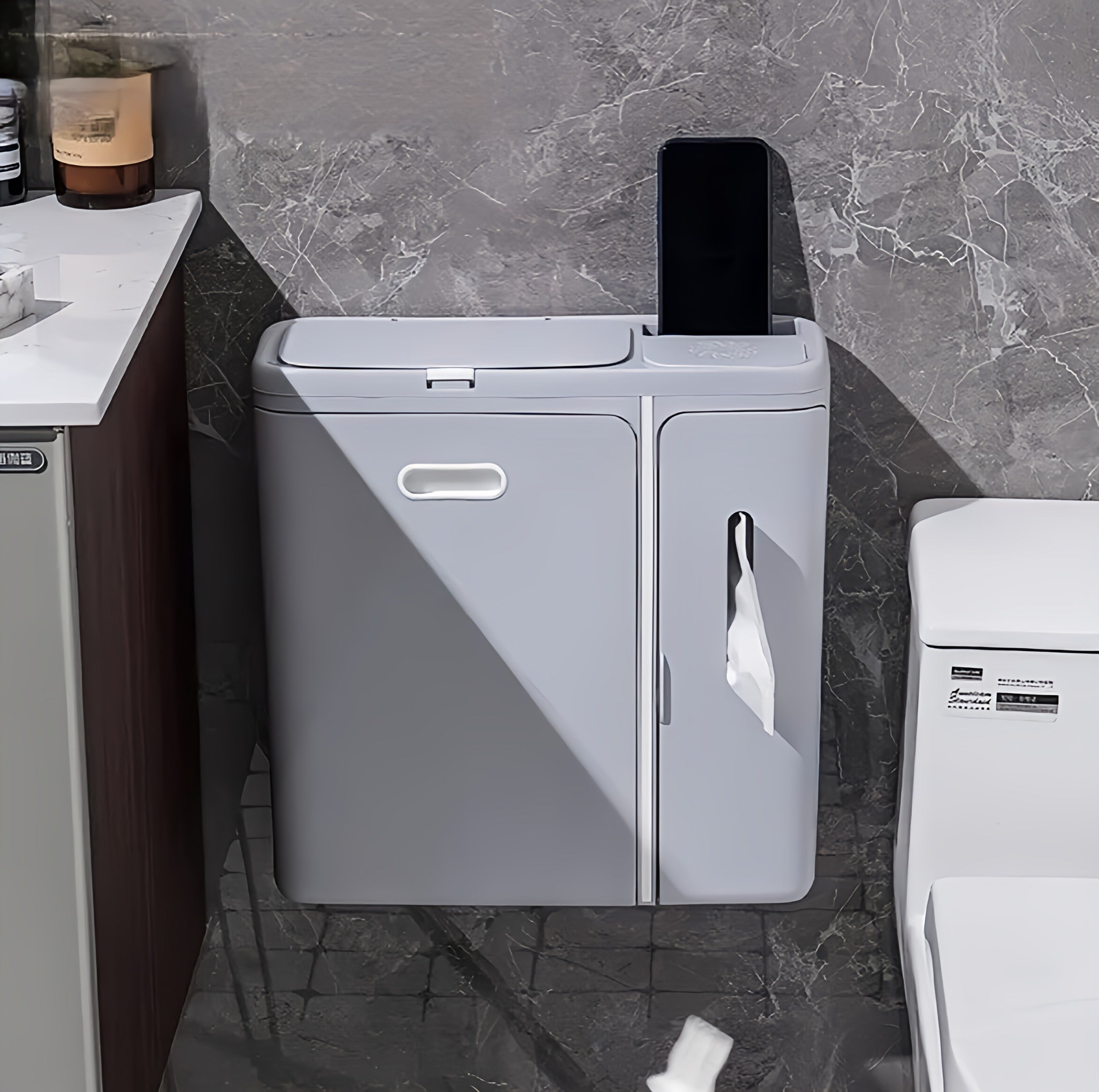 2 in 1 Wall-Mounted Trash Bin