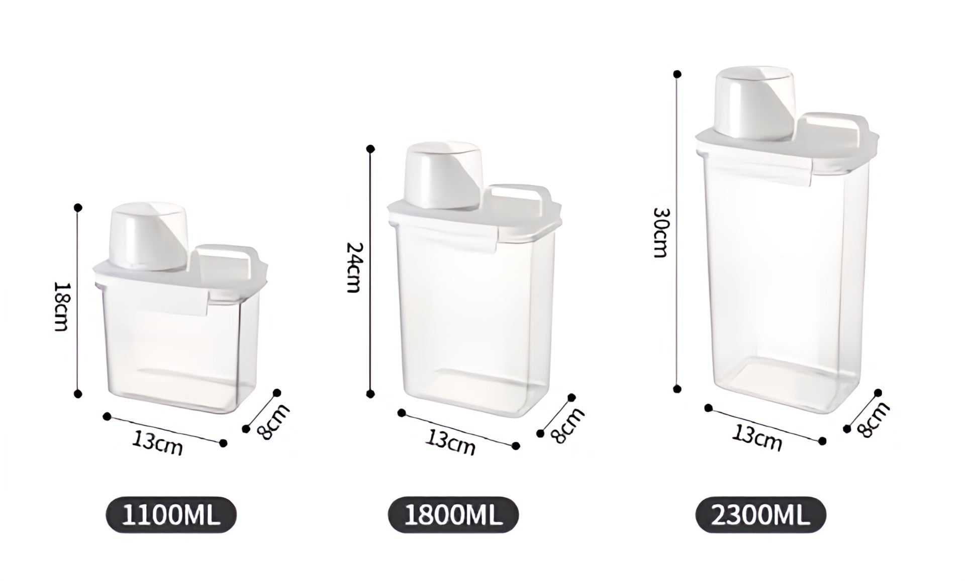 Plexi Laundry Powder Storage Bottle