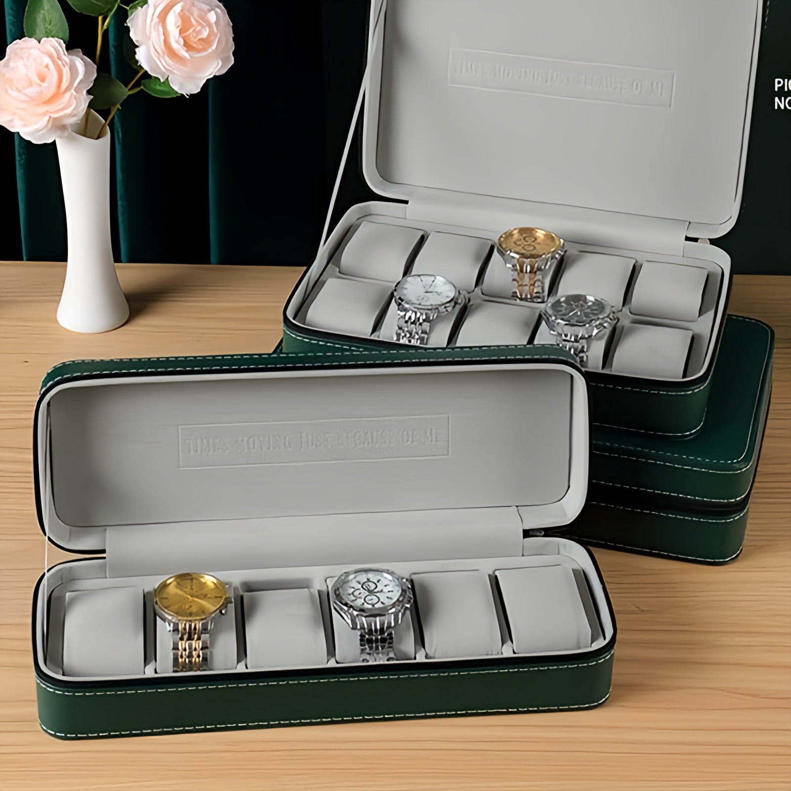 PU Leather Watches Organizer Box