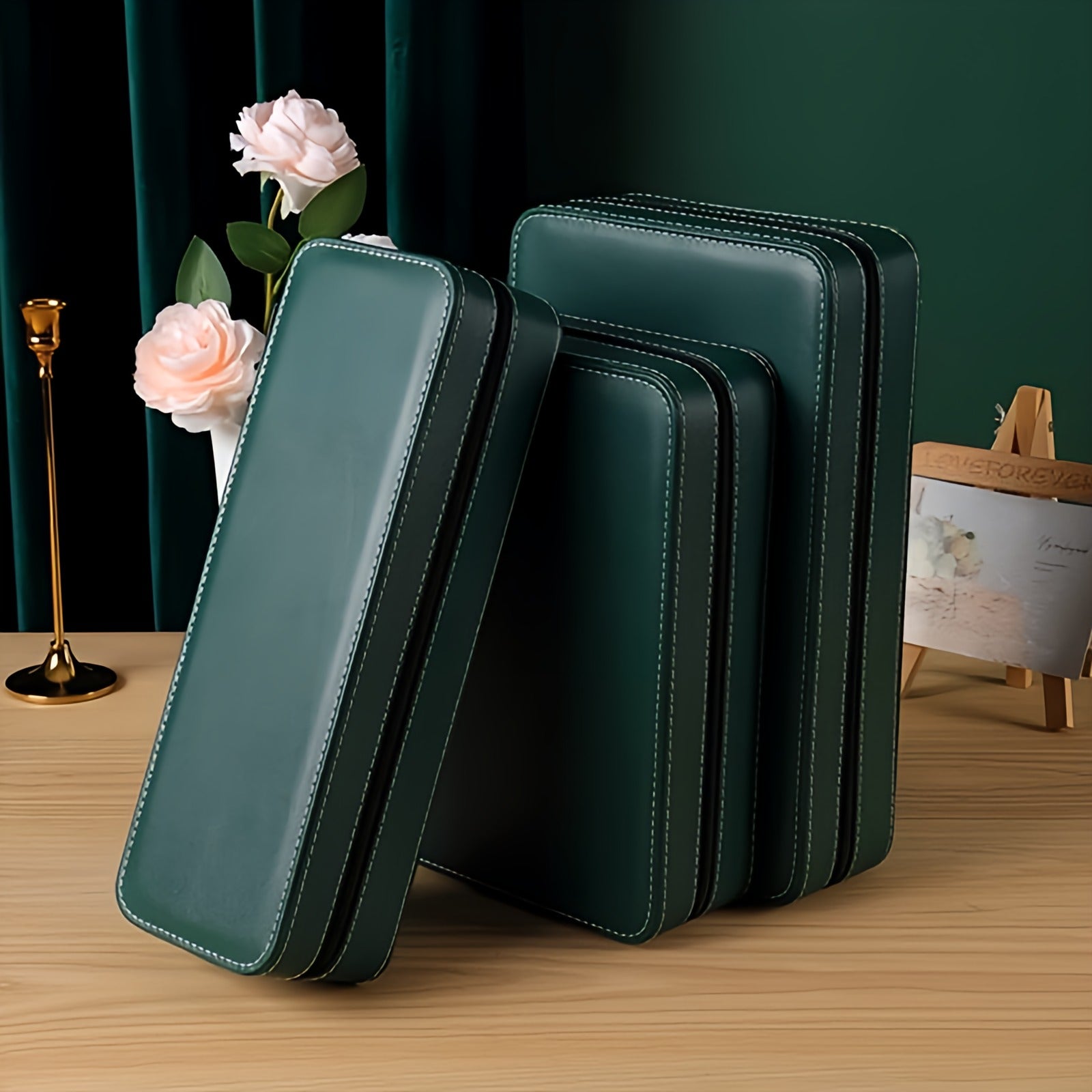 PU Leather Watches Organizer Box