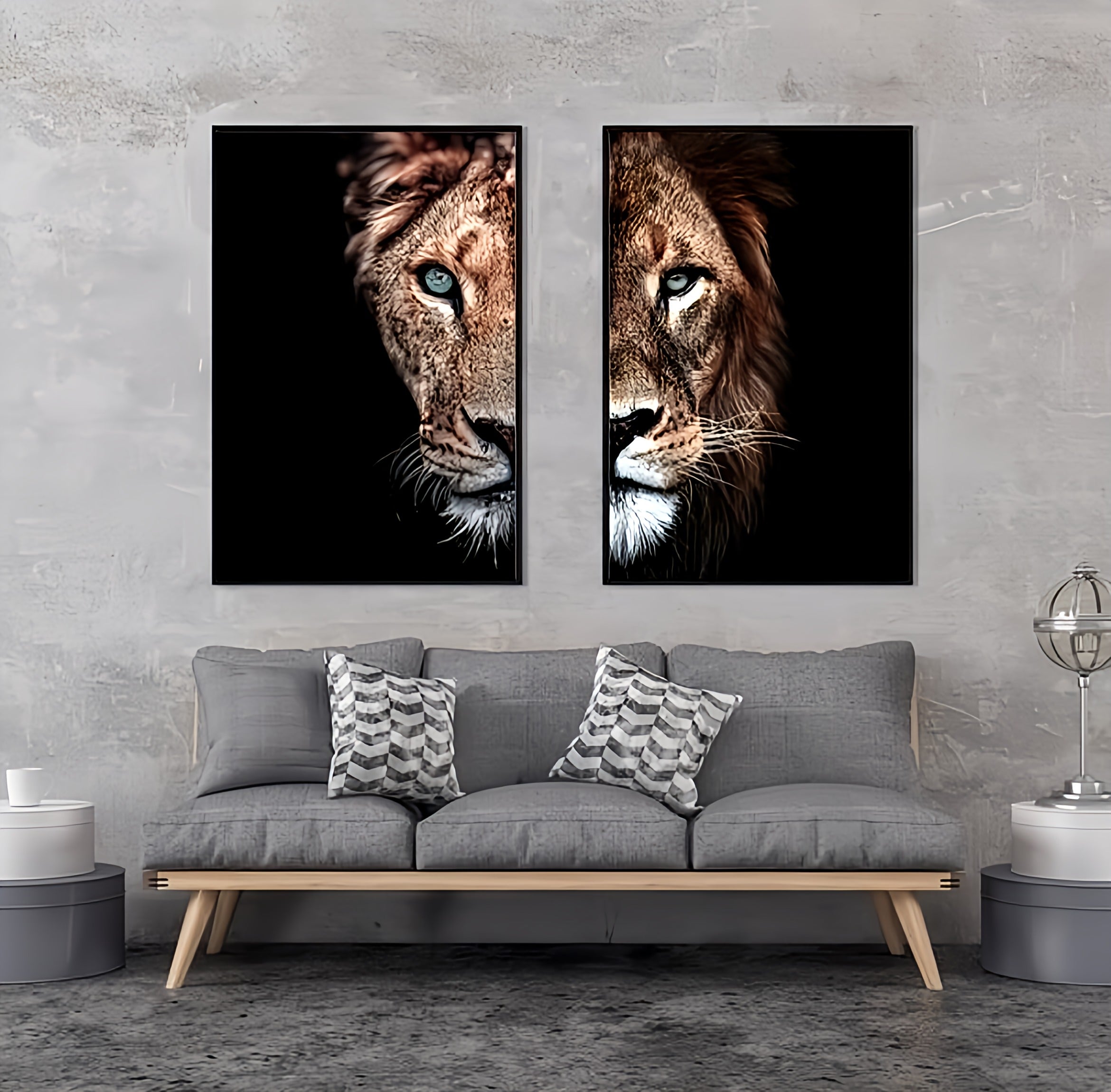 Lion and Lioness Canvas