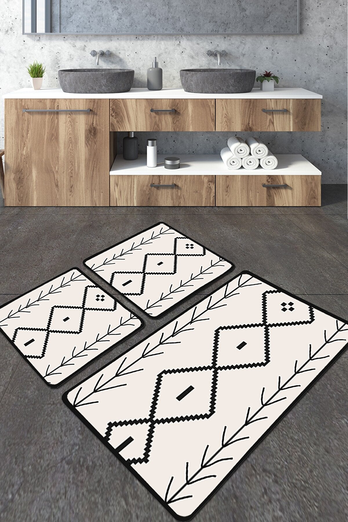 Black and White Bathroom Mats